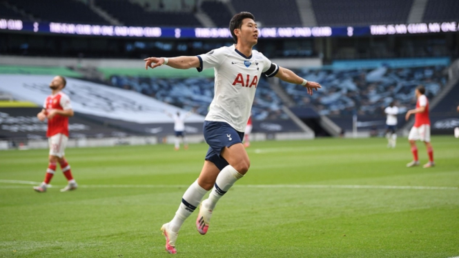 Striker Tottenham Hotspur, Son Heung-min saat melawan Arsenal