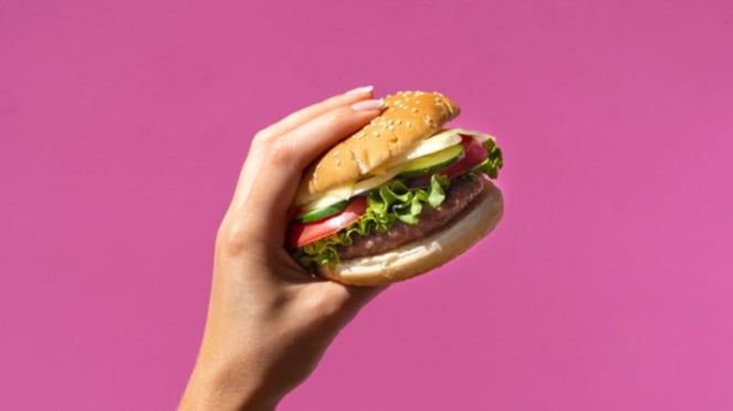 Ilustrasi makan/burger/junk food.