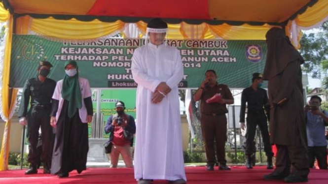 Eksekusi hukuman cambuk di Aceh terapkan protokol kesehatan