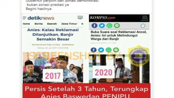 Hoax Anies mendungui warga terkait reklamasi