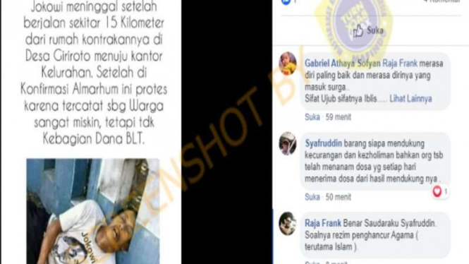 Hoax pendukung Jokowi meninggal usai berjalan 15 km