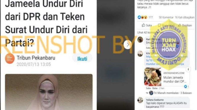 Tangkapan layar Mulan Jameela mundur dari DPR RI