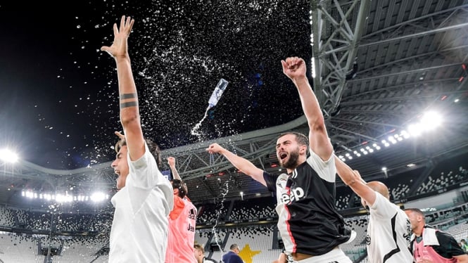 Pesta juara Serie A pemain Juventus