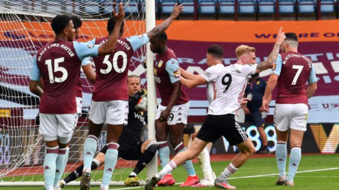 Gol hantu di duel Sheffield United versus Aston Villa