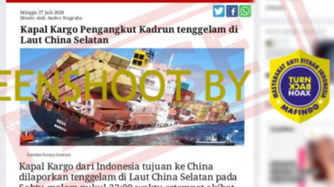 Gambar hasil tangkapan layar (screenshot) yang seolah merupakan sebuah halaman artikel berita media CNN.