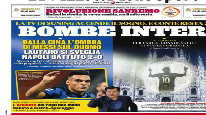 Media Italia pamerkan bayangan Messi di Katedral Duomo