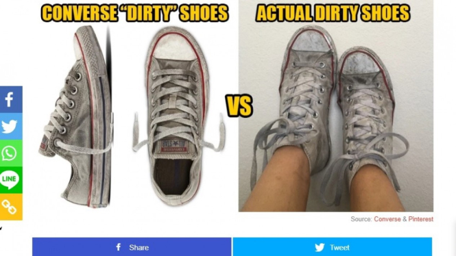 Converse Dirty Shoes Vs Actually Dirty Shoes