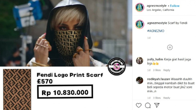 Masker Agnez Mo di video klip terbarunya seharga Rp10 juta