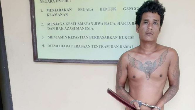 Tri Boy Manullang, pelaku penganiayaan terhadap Ayahnya sendiri.