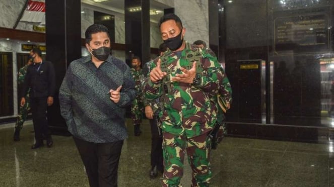 VIVA Militer : Kasad Jenderal TNI Andika Perkasa bersama Meneg BUMN Erick Tohir