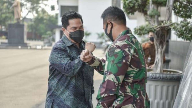 VIVA Militer : Meneg BUMN Erick Tohir bertemu Kasad TNI Jenderal Andika Perkasa