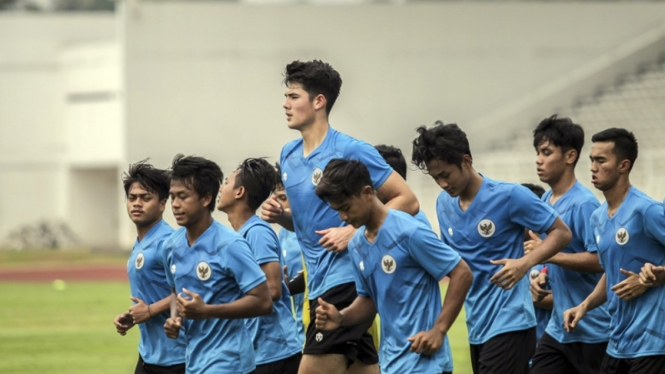 Elkan Baggott menjalani latihan bersama Timnas Indonesia U-19