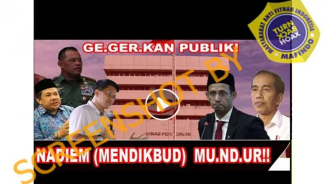 Video hoax Nadiem Makarim mundur dari Mendikbud