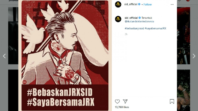 Postingan Instagram band SID beri dukungan moril SID