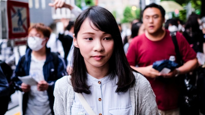 Usianya baru 23 tahun, tapi Agnes Chow sudah berkali-kali berada di garis depan demonstrasi pro-demokrasi di Hong Kong.-Getty Images

