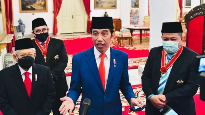 Presiden Jokowi dan Wapres Ma'ruf Amin, Serta Fahri Hamzah dan Fadli Zon