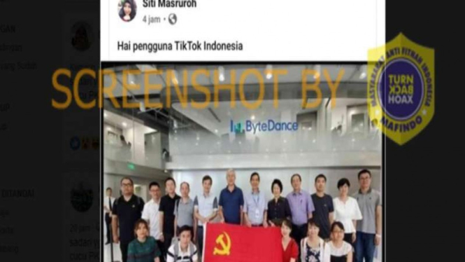 Foto beredar menyebut TikTok milik PKI