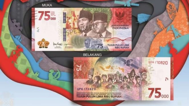 Nominal rupiah Rp75 ribu yang beredar