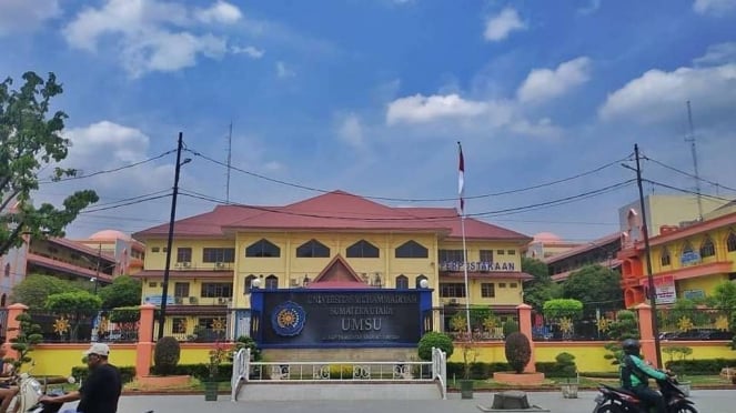 El campus de la Universidad Muhammadan del Norte de Sumatra (UMSU) en Medan