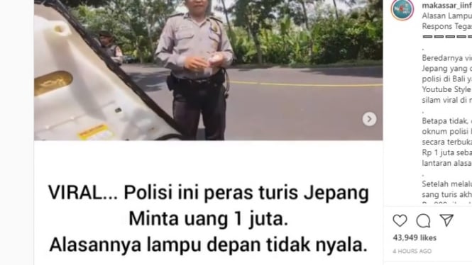 Oknum Polisi Peras Turis Jepang di Bali
