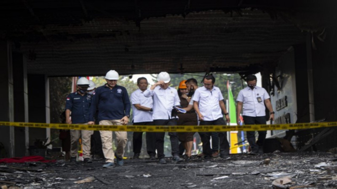 Puslabfor Polri melakukan olah TKP kebakaran di Gedung Kejaksaan Agung RI. (Foto ilustrasi) 
