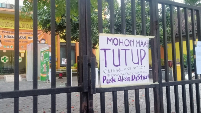 Puskesmas Kedungkandang, Kota Malang ditutup.