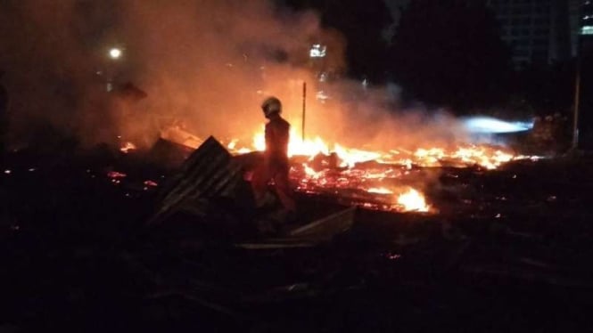Kebakaran bedeng depan asramas Mabesad di Pejambon, Gambir