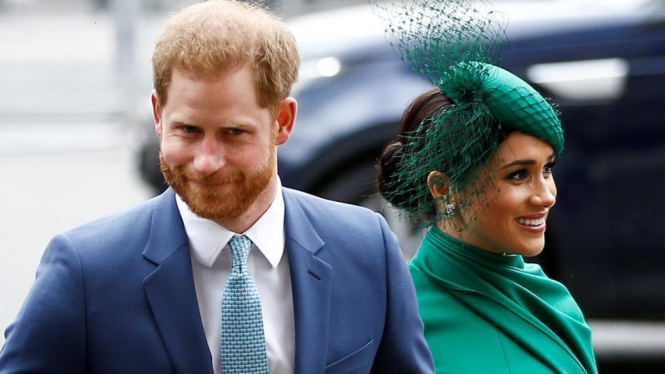 Pangeran Harry dan Meghan Markle menghadiri acara Commonwealth Service di Westminster Abbey pada bulan Maret lalu.-Reuters
