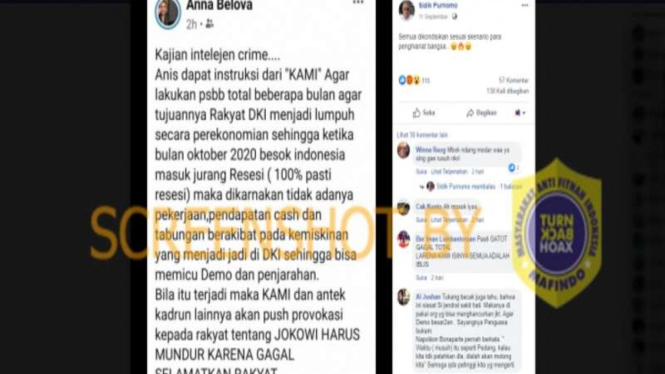 Hoax Anies dapat instruksi dari KAMI agar berlakukan PSBB total selama beberapa bulan ke depan.