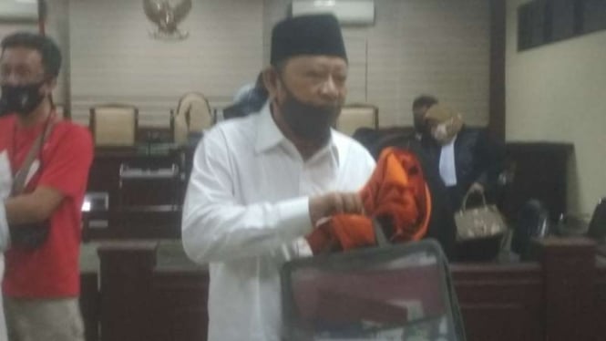 Terdakwa Saiful Ilah di Pengadilan Tindak Pidana Korupsi Surabaya pada Senin, 14 September 2020.