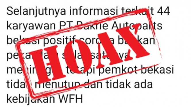 Kabar Puluhan Karyawan PT Bakrie Positif Corona adalah Hoax