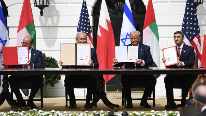 Penandatanganan Perjanjian Damai UEA dan Bahrain dengan Israel di Gedung Putih