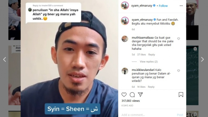 Ustaz Syam Elmarusy jelaskan penulisan Insya Allah-Insha Allah di konten TikTok