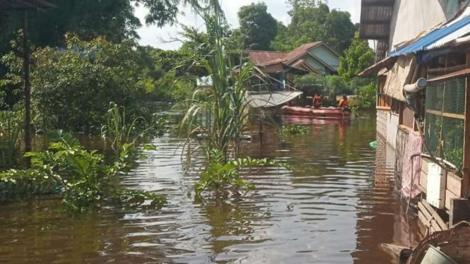 Banjir landa Kabupaten Sintang Kalimantan Barat.