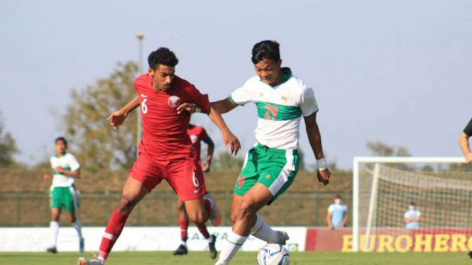 Duel Timnas Indonesia U-19 vs Qatar U-19.