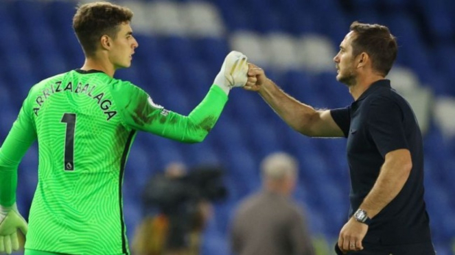 Kiper Chelsea, Kepa Arrizabalaga dan manajer Frank Lampard