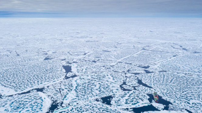 Lapisan es di Laut Arktik.