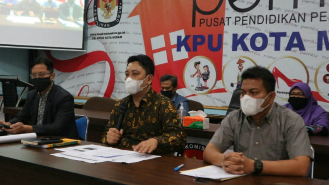 KPU Kota Medan rapat pleno penetapan pasangan calon Pilkada Medan 2020.