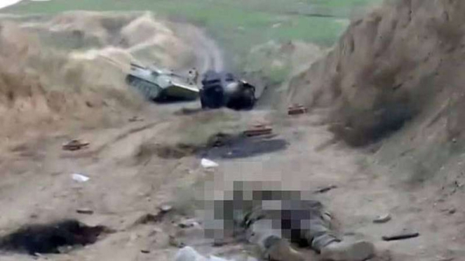 VIVA Militer: Mayat tentara Armenia yann tewas terkena serangan rudal jet Turki