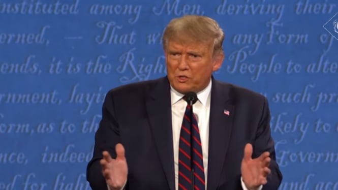Capres AS petahana Donald Trump dalam debat sesi pertama
