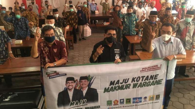Deklarasi dukungan Persatuan Purnawirawan Angkatan Luat kepada pasangan calon wali kota-wakil wali kota Surabaya Machfud Arifin-Mujiaman Sukirno pada Jumat, 2 Oktober 2020.
