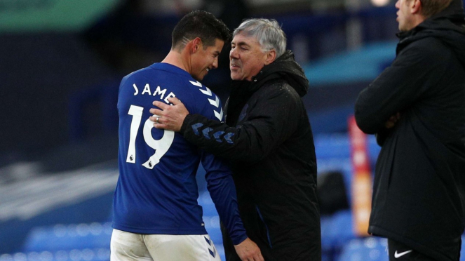 James Rodriguez dan Carlo Ancelotti