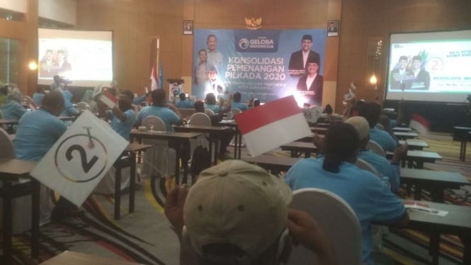 Deklarasi dukungan Partai Gelora ke Machfud-Mujiaman di Pilkada Surabaya.