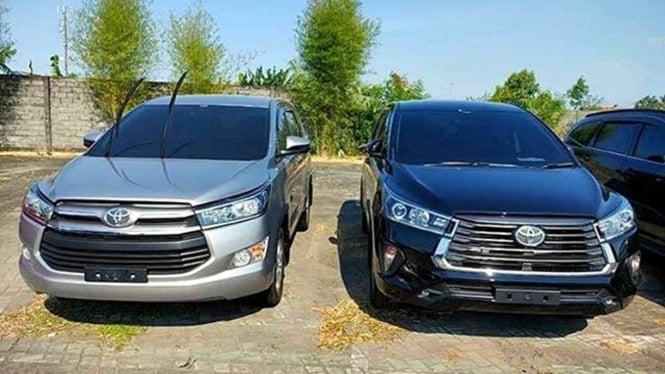 Toyota Innova lama (kiri) dan edisi facelift (kanan)