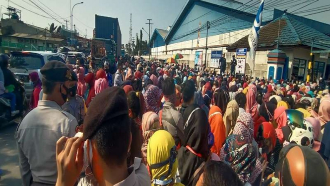 Demo buruh di Serang Banten