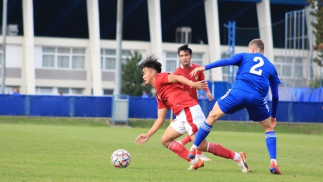 Timnas Indonesia U-19 saat beruji coba melawan Dinamo Zagreb