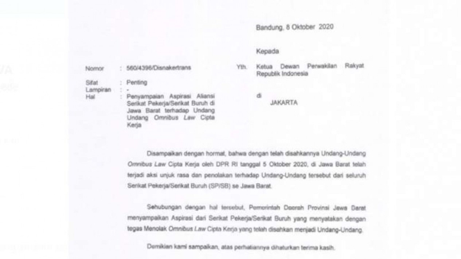 Surat Terbuka Ridwan Kamil kepada Presiden Joko Widodo