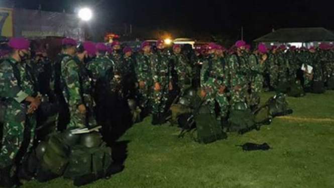 VIVA Militer: Pasukan Marinir TNI dikerahkan amankan Jakarta.
