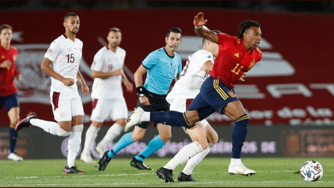 Duel Spanyol vs Swiss di ajang UEFA Nations League 2020/2021