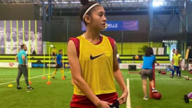 Pemain timnas putri Indonesia, Zahra Muzdalifah.